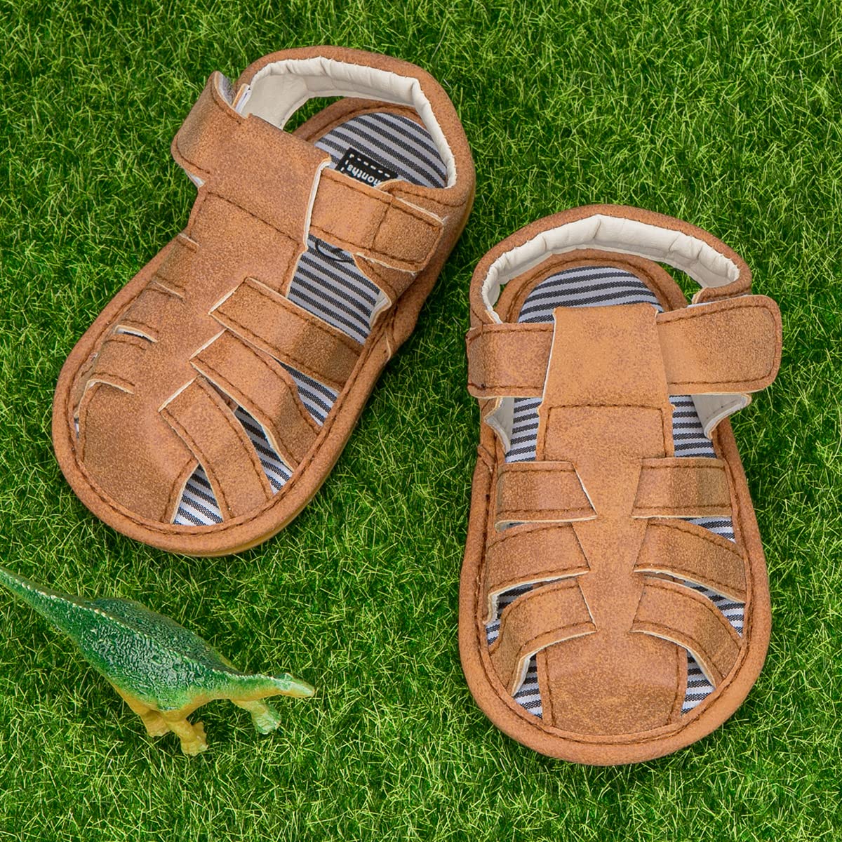 Meckior Baby Infant Boy Girl Sandals Newborn Non-Slip Soft Rubber Sole Sandals for Baby Boys Open-Toe Outdoor Casual Summer First Walkers Shoes