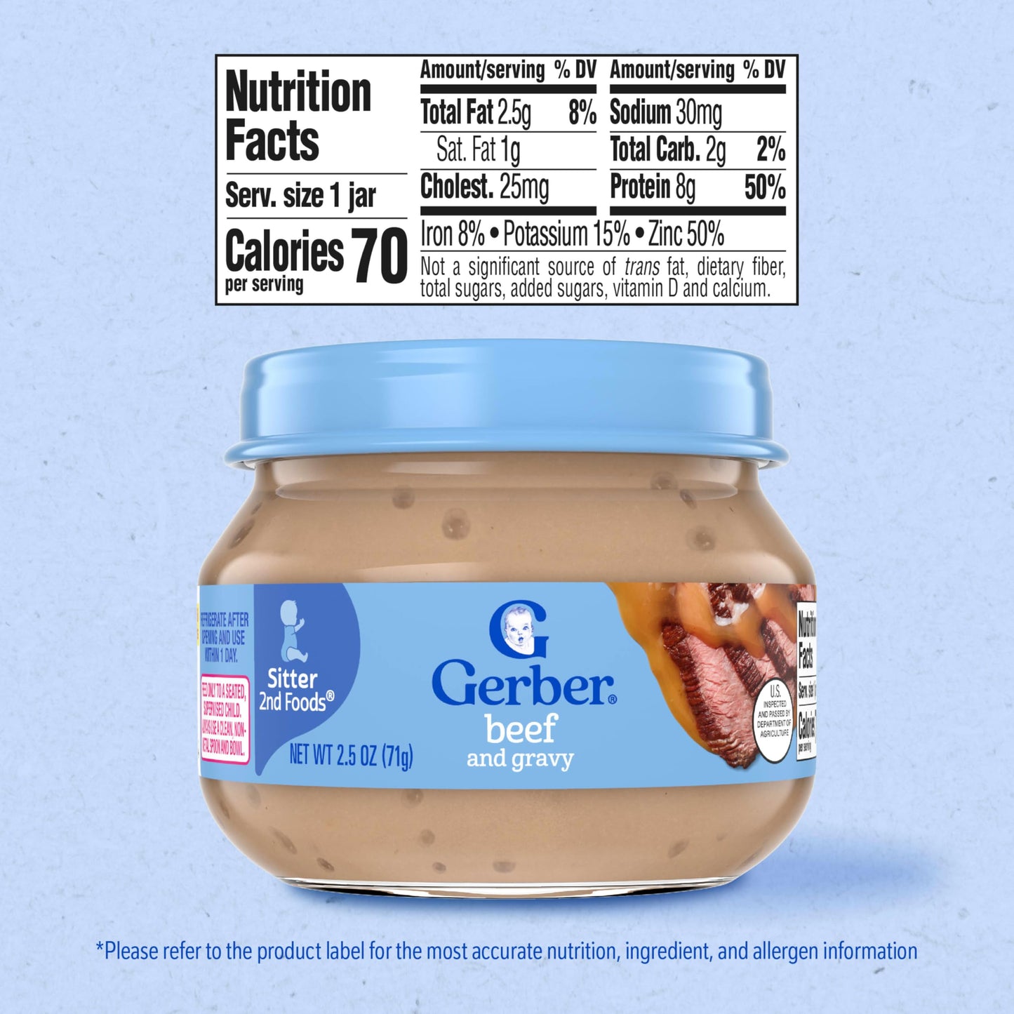 Gerber Chicken and Gravy Baby Food, 2.5 Oz
