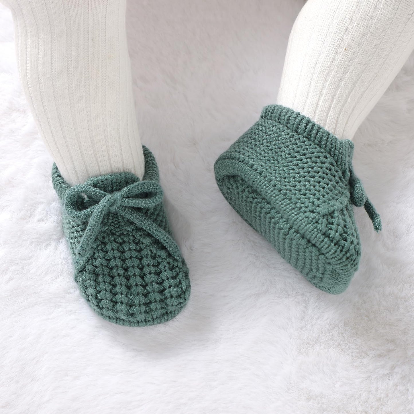 DovFanny Baby Booties Newborn Baby First Shoes Cozy Warm Knit Soft Booties for Toddler Infant Boy Girl