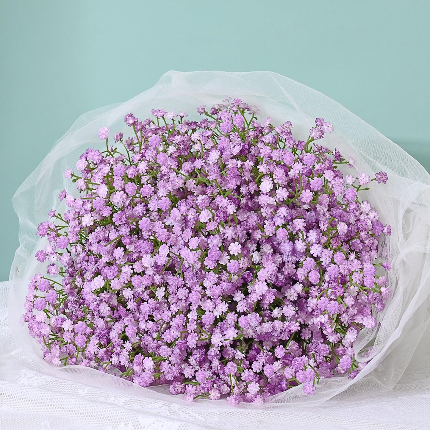 MARTINE MALL Babys Breath Artificial Flowers, 15 PCS White Baby Breath Flowers Artificial Bulk, Fake Babys Breath Gypsophila Real Touch Faux Babys Breath for Wedding Floral Arrangement Home Decor