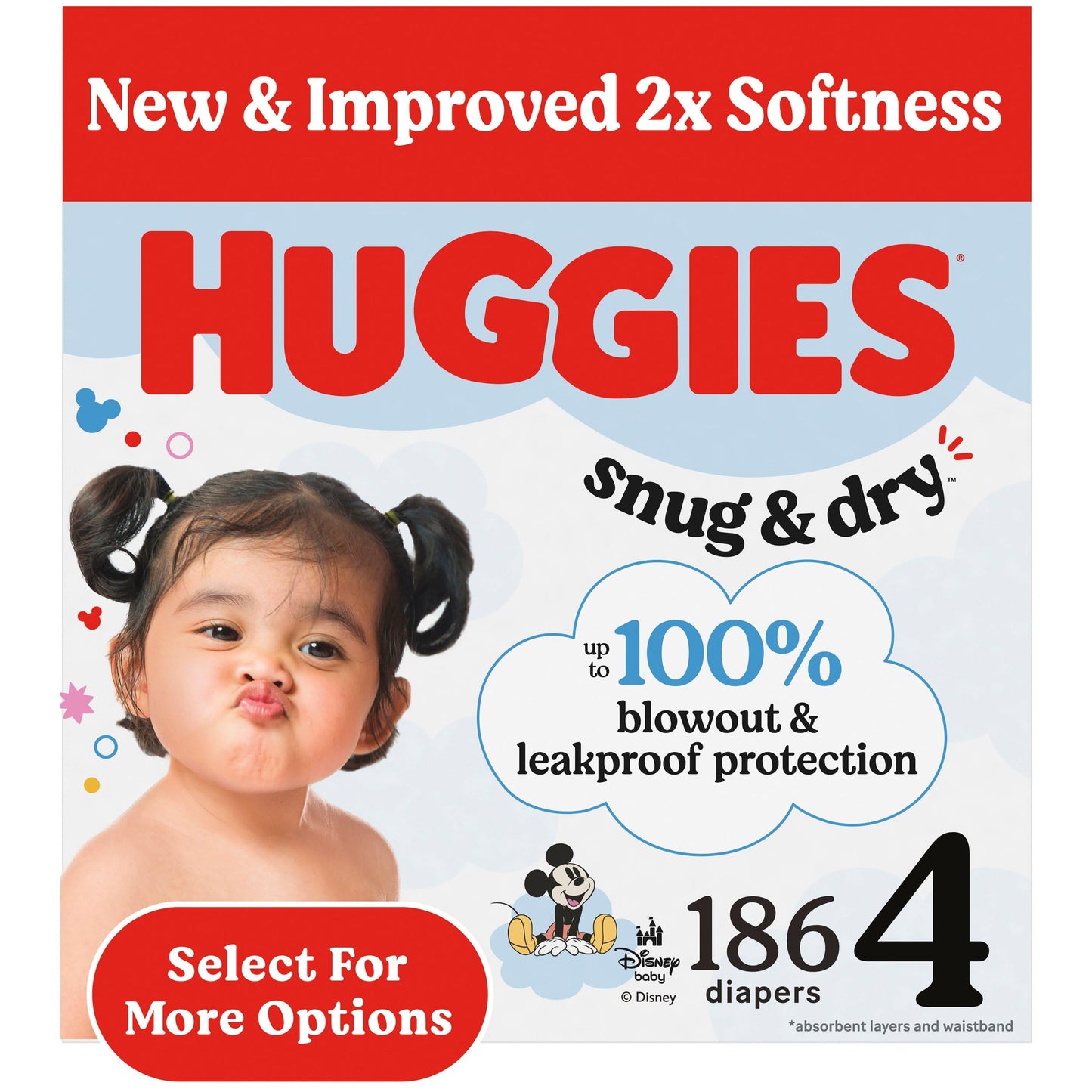 Huggies Size 1 Diapers, Snug & Dry Newborn Diapers, Size 1 (8-14 lbs), 38 Count, Packaging May Vary