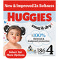 Huggies Size 1 Diapers, Snug & Dry Newborn Diapers, Size 1 (8-14 lbs), 38 Count, Packaging May Vary