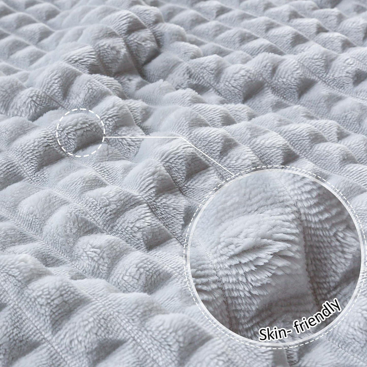 HOMRITAR Baby Blanket for Boys Girls Fleece Super Soft Plush Fuzzy Cozy Toddler Blanket with Square 3D Jacquard Grid Design Luxury Lightweight Bed Blanket for Newborn Infant Cream, 30 x 40 Inch