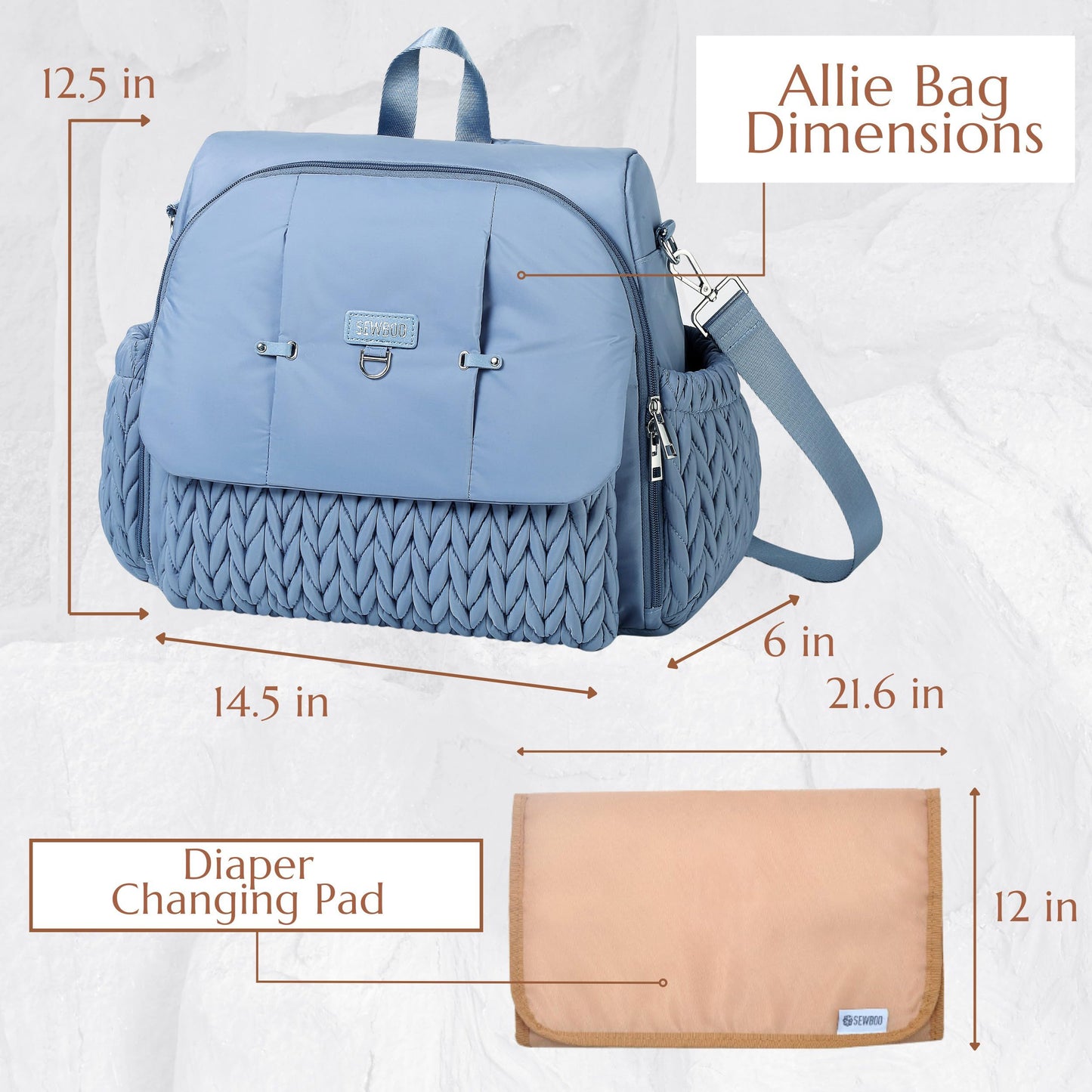 Allie Backpack Stylish Diaper Bag,Travel Baby Bag with Insulated Pockets,Changing Pad, Stroller Clips, Shoulder Strap (Black)