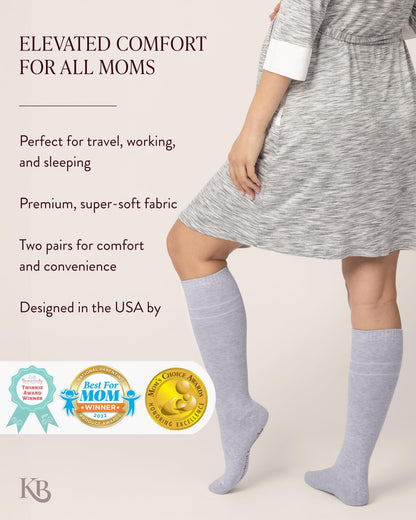 Kindred Bravely Compression Socks 2-Pack | Graduated Compression Socks for Circulation Pregnancy Travel