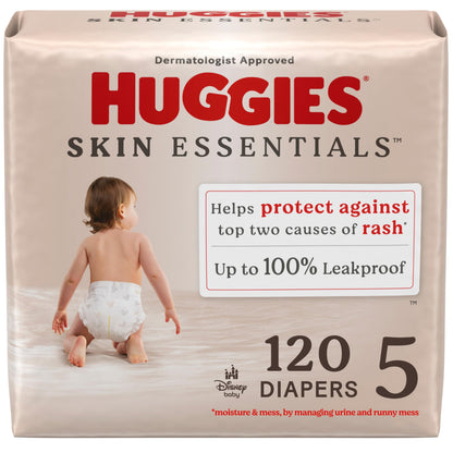 Huggies Size 2 Diapers, Skin Essentials Baby Diapers, Size 2 (12-18 lbs), 74 Count, Packaging May Vary