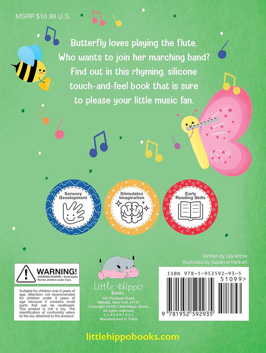 Butterfly's Marching Band - Silicone Touch and Feel Board Book - Sensory Board Book
