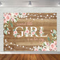 Avezano Rustic Girl Baby Shower Banner A Sweet Little Girl is on Her Way Baby Shower Party Decorations Pink Floral Girl Banner Photo Booth Studio Props 70.8 x 43.3 inch