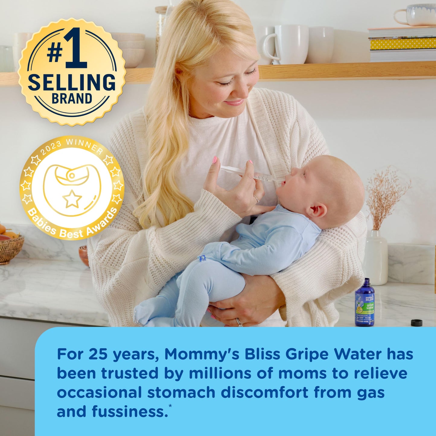 Mommy's Bliss Gripe Water Original, Infant Gas & Colic Relief, Gentle & Safe, 2 Weeks+, 4 Fl Oz (Pack of 1)