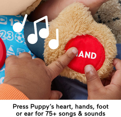 Fisher-Price Baby & Toddler Toy Laugh & Learn Smart Stages Puppy Musical Plush with Lights & Phrases for Infants Ages 6+ Months