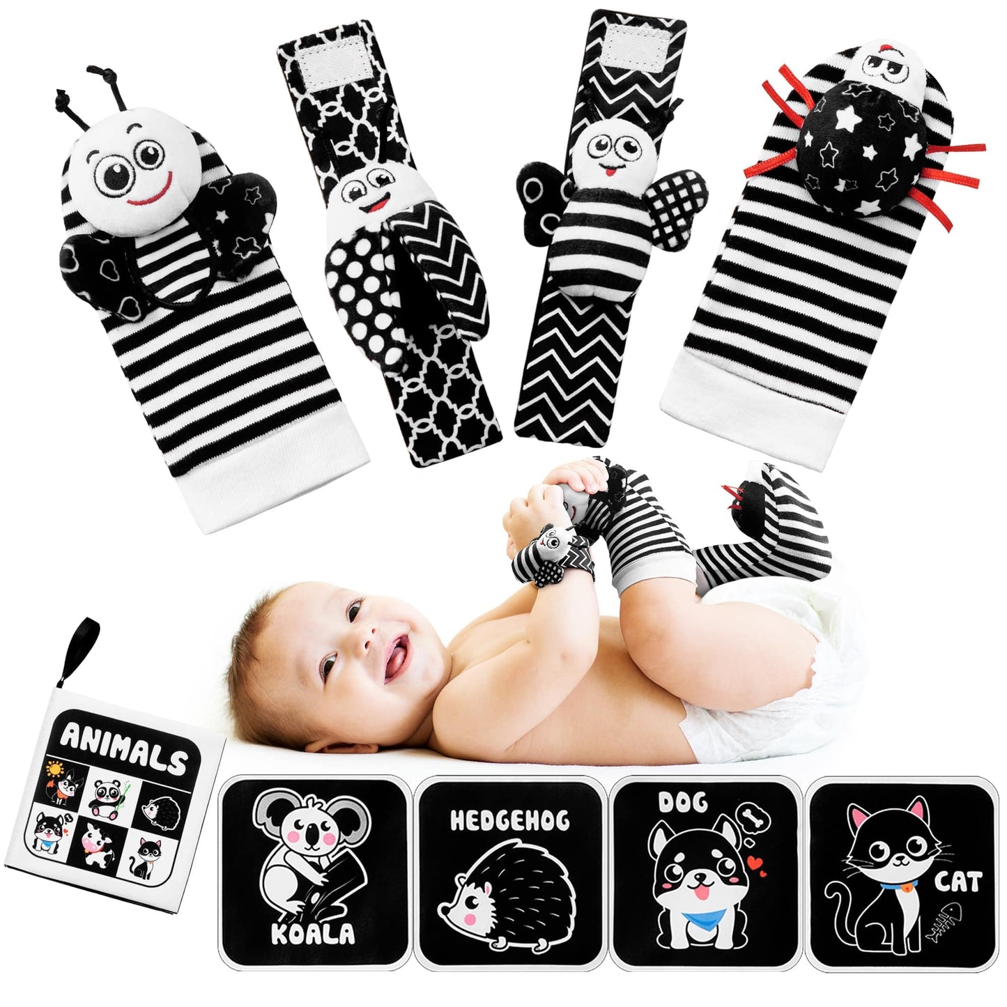 Baby Rattles 0-6 Months: Baby Toys Baby Essentials Rattles for Babies 6-12 Months Infant Toys 0-3 Months Newborn Toys Wrist Rattle Socks - Newborn Essentials Must Haves Gifts for Girl Boy