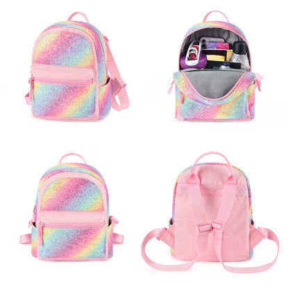 mibasies Mini Backpack for Girls Kids Rainbow Purse Dance Bag for Girls Gifts age 2 3 4 5 6 7 8 yrs
