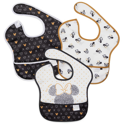 Bumkins Disney Bibs for Girl or Boy, SuperBib Baby and Toddler 6-24 Months, Essential Must Have for Eating, Feeding, Baby Led Weaning, Mess Saving Waterproof Soft Fabric, 3-pk Pooh Bear and Friends