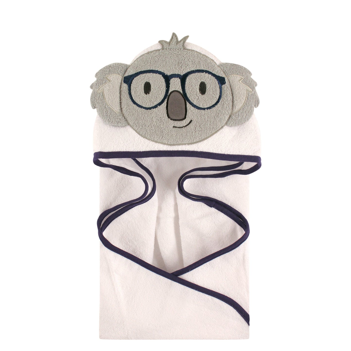Hudson Baby Unisex Baby Cotton Animal Face Hooded Towel, Pretty Elephant, One Size