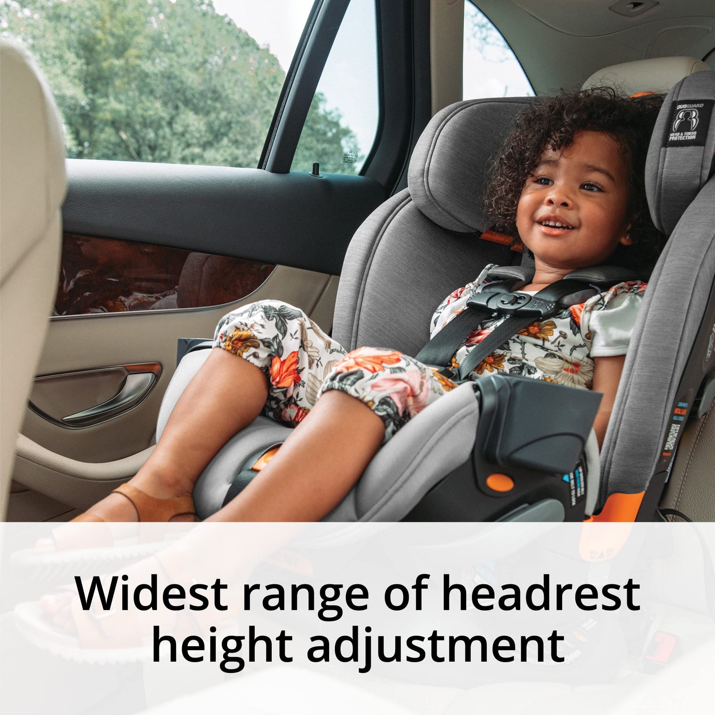 Chicco OneFit ClearTex All-in-One Car Seat, Slim Design, Rear-Facing Seat for Infants 5-40 lbs., Forward-Facing 25-65 lbs., Booster 40-100 lbs., Convertible Car Seat | Lilac/Purple