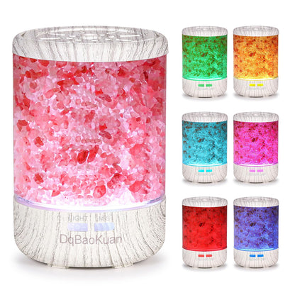 Essential Oil Diffuser Aromatherapy Diffuser - Himalayan Pink Salt Crystal Diffusers for Essential Oils with 7 Color Lights 2 Mist Mode, Reduce Noise Design for Baby Room, Yellow