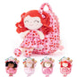 Gloveleya Toddler Backpack Baby Ballerina Girl Gifts Plush Curly Hair Ballet Backpack - Black Blonde 9 inches