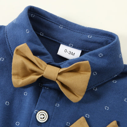 WESIDOM Baby Boy Clothes 0-18M Newborn Infant Gentleman Outfit, Shirt+Bowtie+Beret+Suspender Pant Baby boy Suit Clothing Set