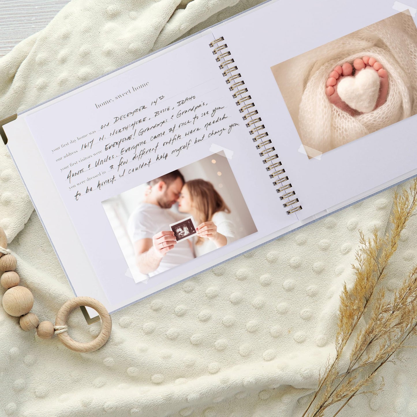 Keepsake Baby Memory Book for Boys and Girls – Timeless First 5 Year Baby Book – Neutral Journal Scrapbook or Photo Album - Record a Milestone for Every Event from Birth to Age 5