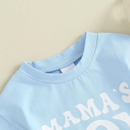 Newborn Infant Baby Boy Summer Outfit Mamas Boy Baby Clothes Boy Oversized Romper Shirts Short Sleeve Onesie