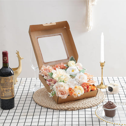 Artificial Flowers Combo, Fake Flowers for DIY Tables Centerpieces Baby Shower Bridal Shower Wedding Bouquet Arrangements Party Candle Holder Cake Decor Flower Home Decorations