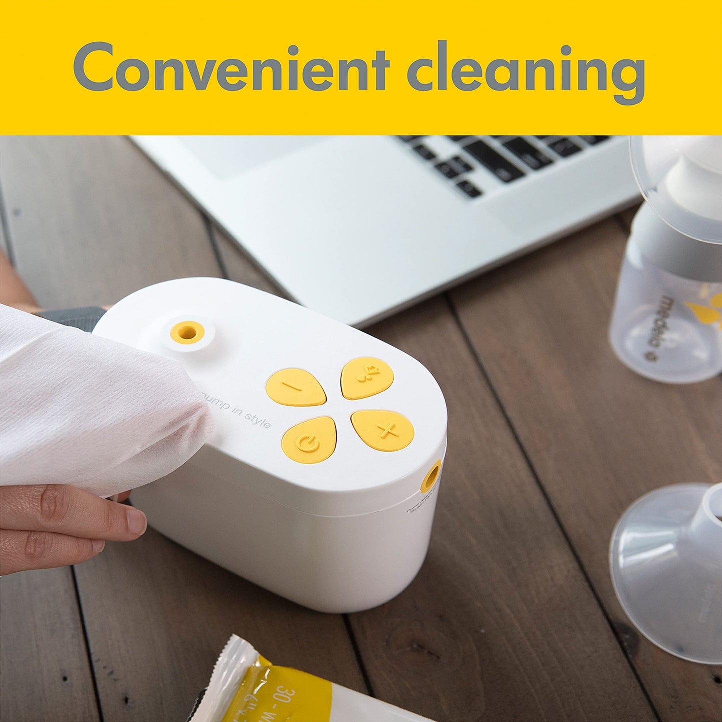 Medela Quick Clean Breast Pump and Accessory Sanitizer Spray Safe No Rinse Breastpump Sterilizer Eliminates 99.9 of Common Bacteria and Germs 8 Fluid Ounces, Clear