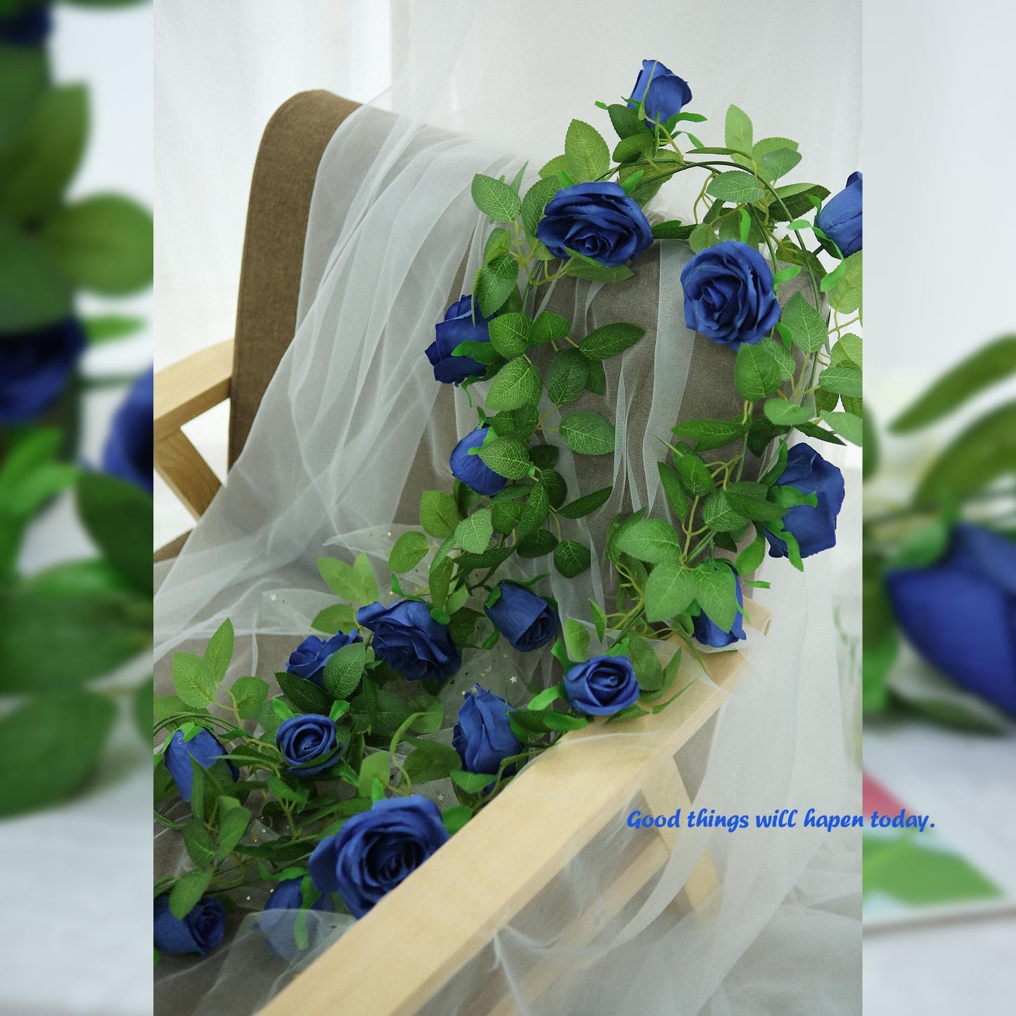 Felice Arts 2 Pack Pink Artificial Rose Garland Each 6.5FT Fake Rose Vine Hanging Floral Garland for Wedding Flowers Table Centerpiece Arrangement Baby Shower Decor