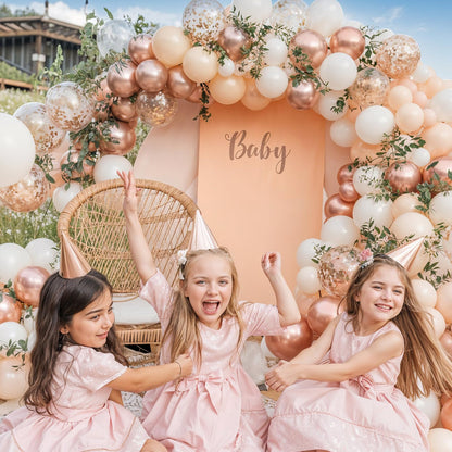 Ivory White Balloon Arch Kit,Boho Balloon Garland with Pastel Orange Cream Beige Champagne Gold White Sand Balloons for Neutral Baby Shower Wedding Boho Bridal Party Decorations