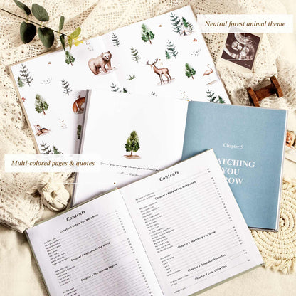 Lanpn Baby Memory Book - Linen Baby Book Journal Memories Keepsake - The Story of You - Newborn Baby First 5 Year Scrapbook Photo Book Milestone Album for Boy Girl New Parents (Sage Green, 154 Pages)