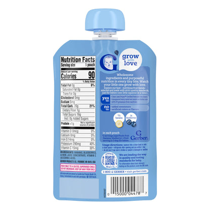 Gerber Baby Food Pouches, Toddler 12+ Months, Assorted Fruit Variety Pack, 3.5 Ounce (Set of 18)