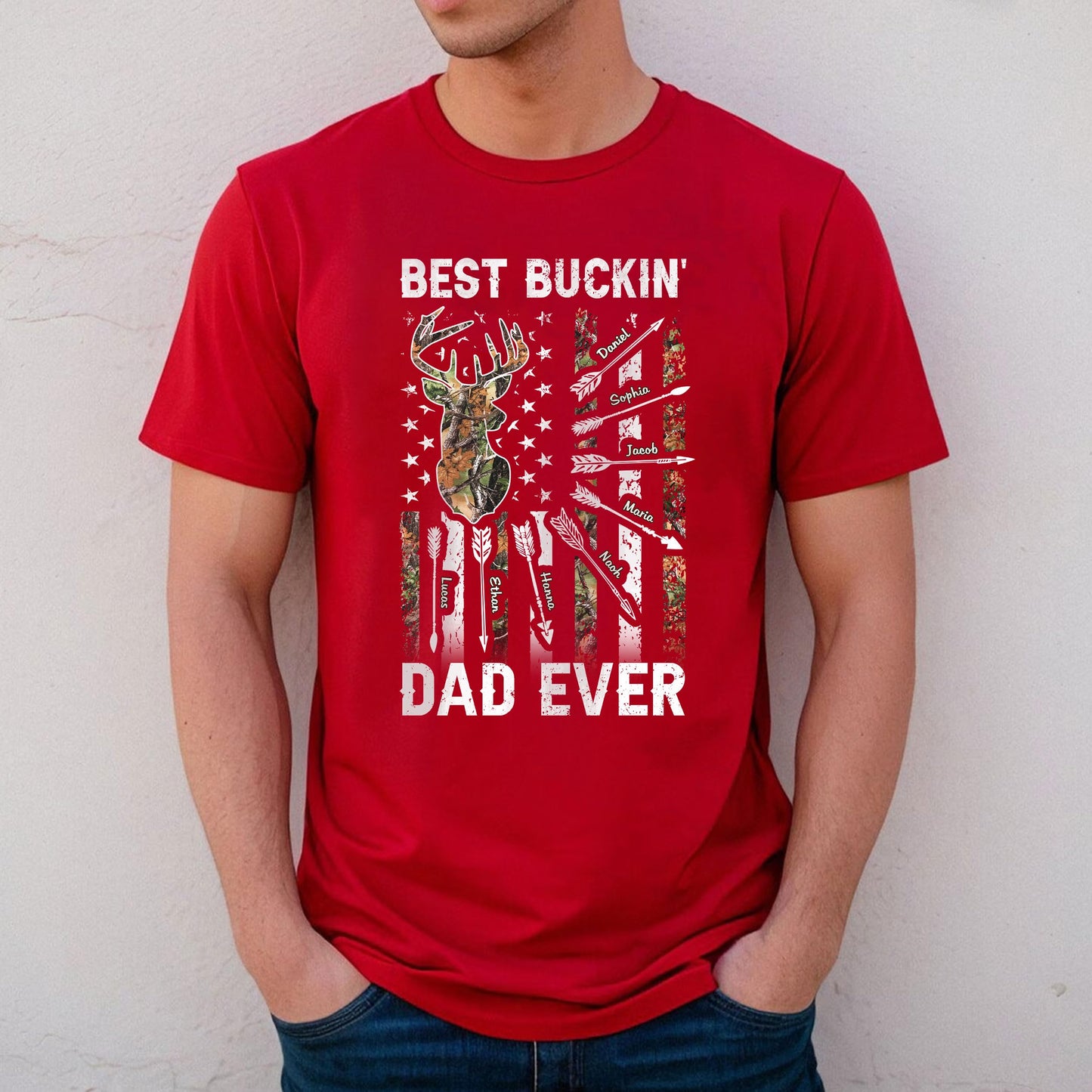 Personalized Fathers Day Shirts for Dad, Grandpa Shirt with Grandkids Names, Gifts for Dad Hunting Fishing