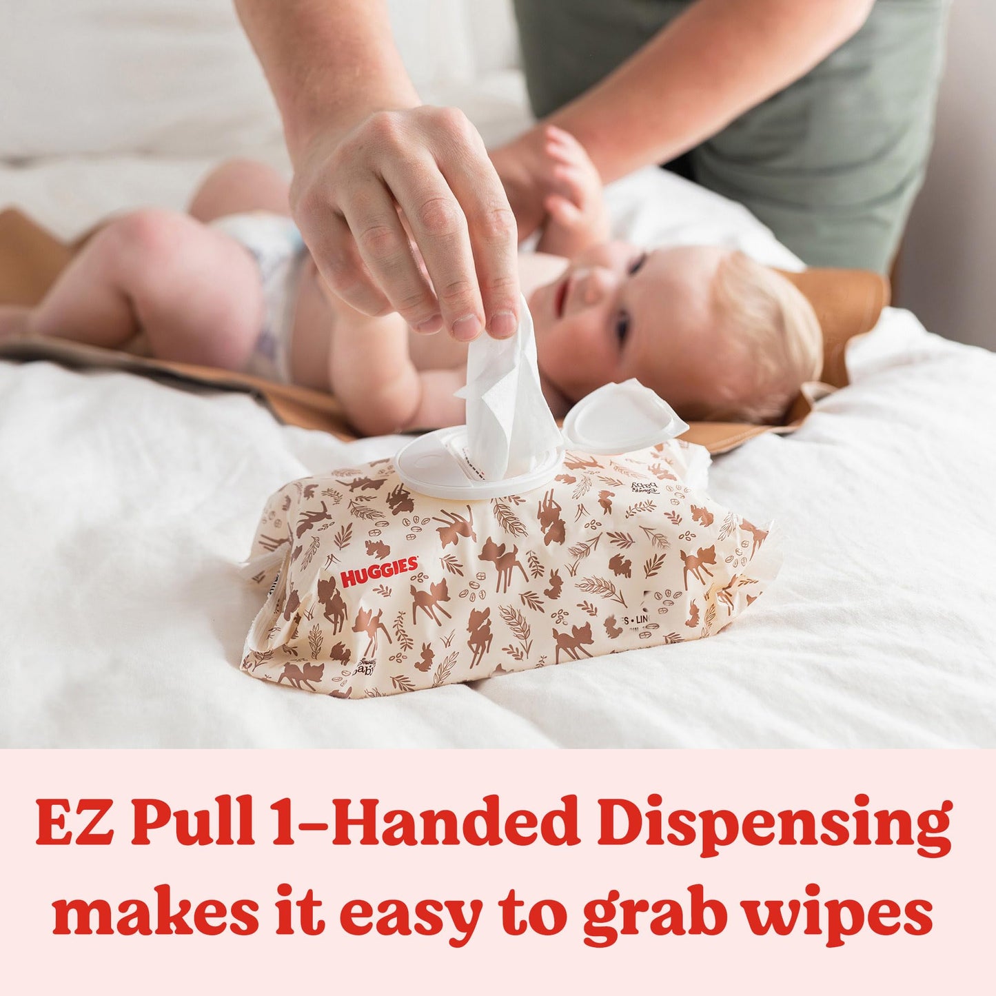 Huggies Calm Baby Wipes, Unscented, Hypoallergenic, 6 Push Button Packs (336 Wipes Total)