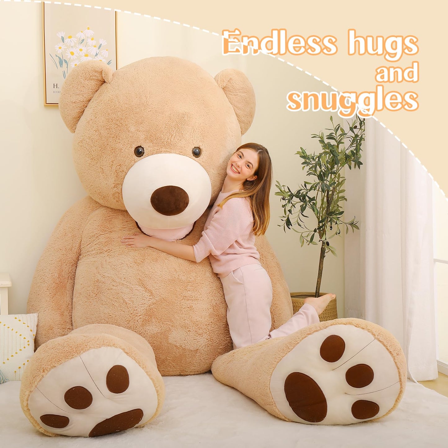 MaoGoLan Giant Teddy Bear Stuffed Animal, 10 Feet Tall, Jumbo Size Plush, Charming and Fluffy for Decorations, Celebrations, Valentine's Day
