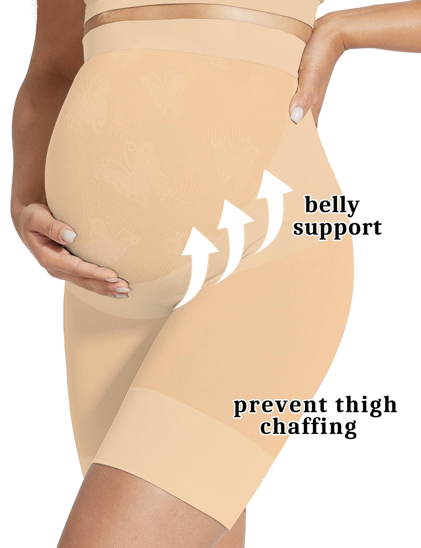 KIM S Shape Your Bump Seamless Maternity Shapewear for Dress, Pregnancy Postpartum Prevent Chafing Support-Underwear