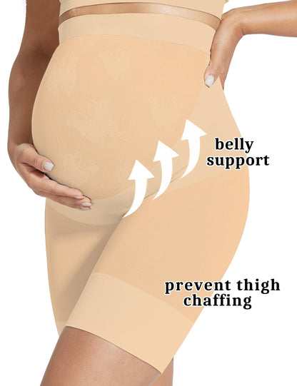 KIM S Shape Your Bump Seamless Maternity Shapewear for Dress, Pregnancy Postpartum Prevent Chafing Support-Underwear
