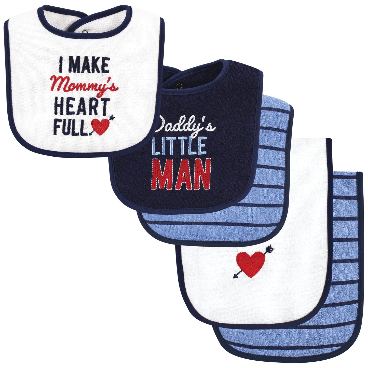Hudson Baby Unisex Baby Cotton Terry Bib and Burp Cloth Set, Dinner Date, One Size