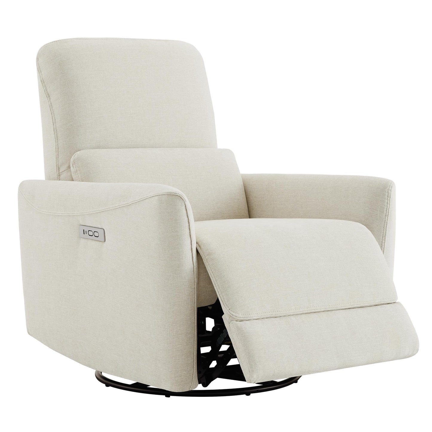 CHITA Power Recliner Chair Swivel Glider, FSC Certified Upholstered Living Room Nursery Reclining Sofa Chair with Lumbar Support, Linen