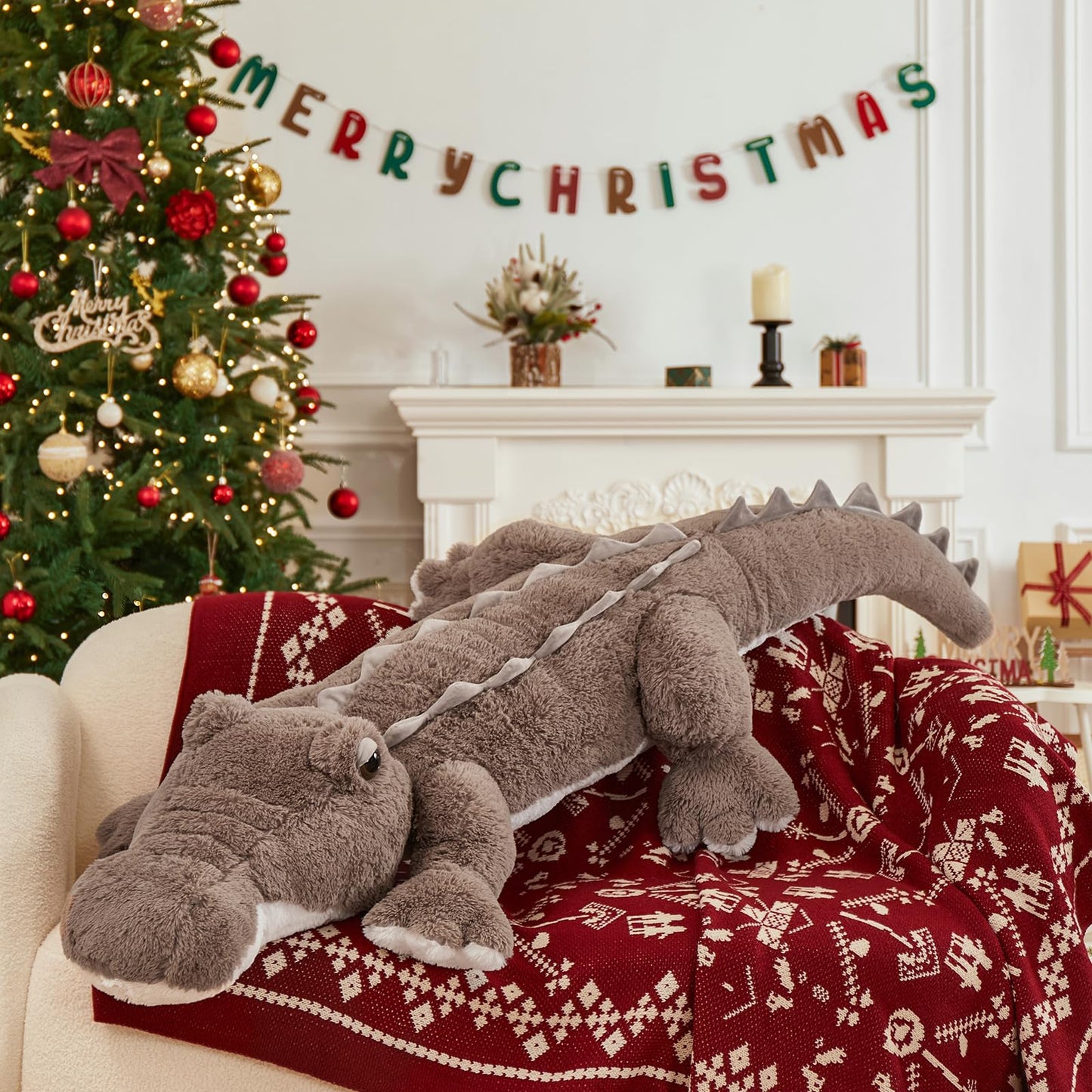 MorisMos Giant Alligator Stuffed Animal, 67inch Soft Large Alligator Plush Toy, Big Stuffed Crocodile Gifts for Kids Boys Girls