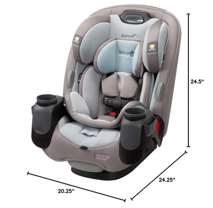 Safety 1st Grow and Go All-in-One Slim Convertible Car Seat, Rear Facing, 5-40 lbs, Forward Facing (30–65 lbs), High Back Booster Seat 40-100 pounds, Dunes Edge