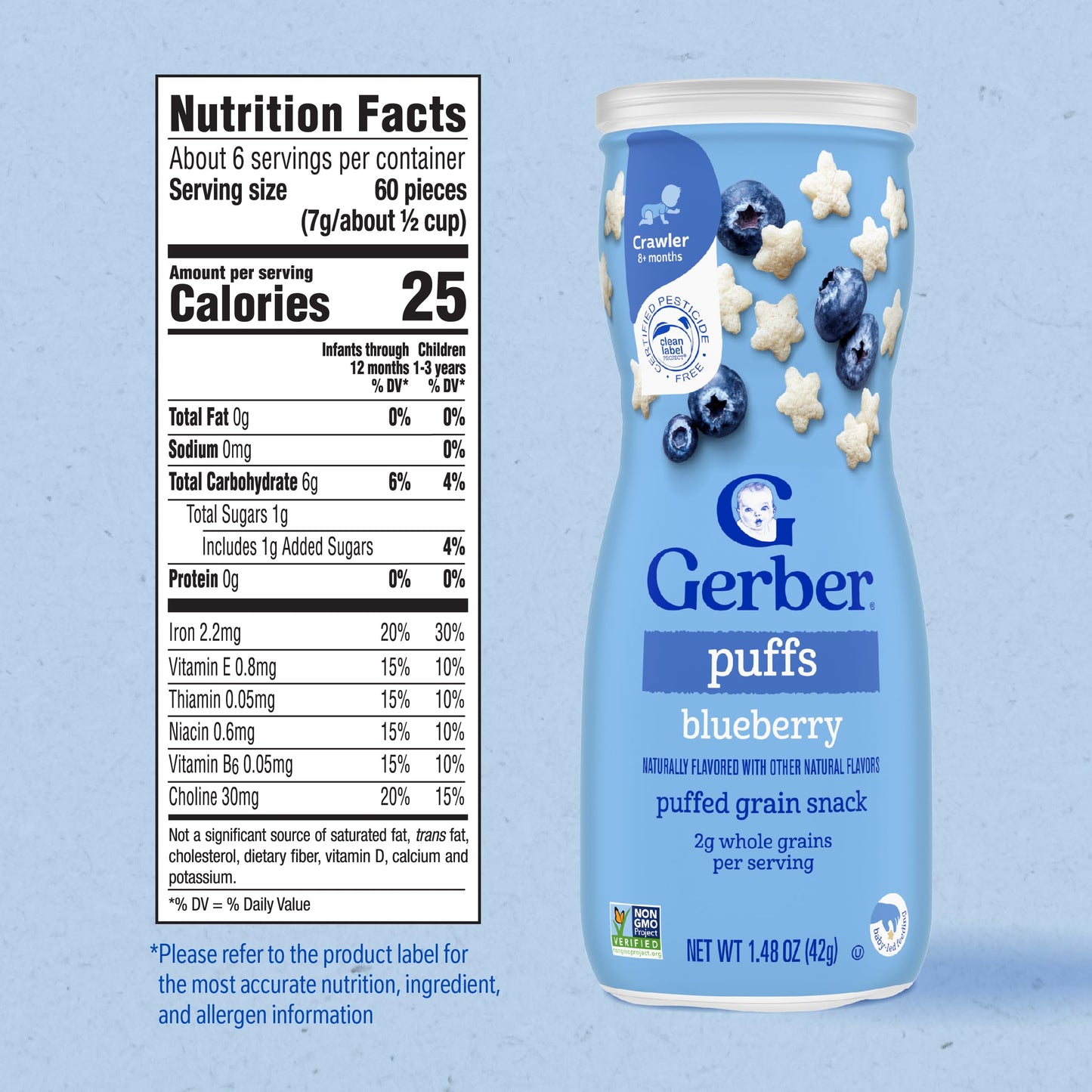 Gerber Baby Snacks Puffs Variety Pack, Banana & Strawberry Apple, 1.48 Ounce - 2 count of four packs, Package may vary, 1.48 Ounce (Pack of 8)