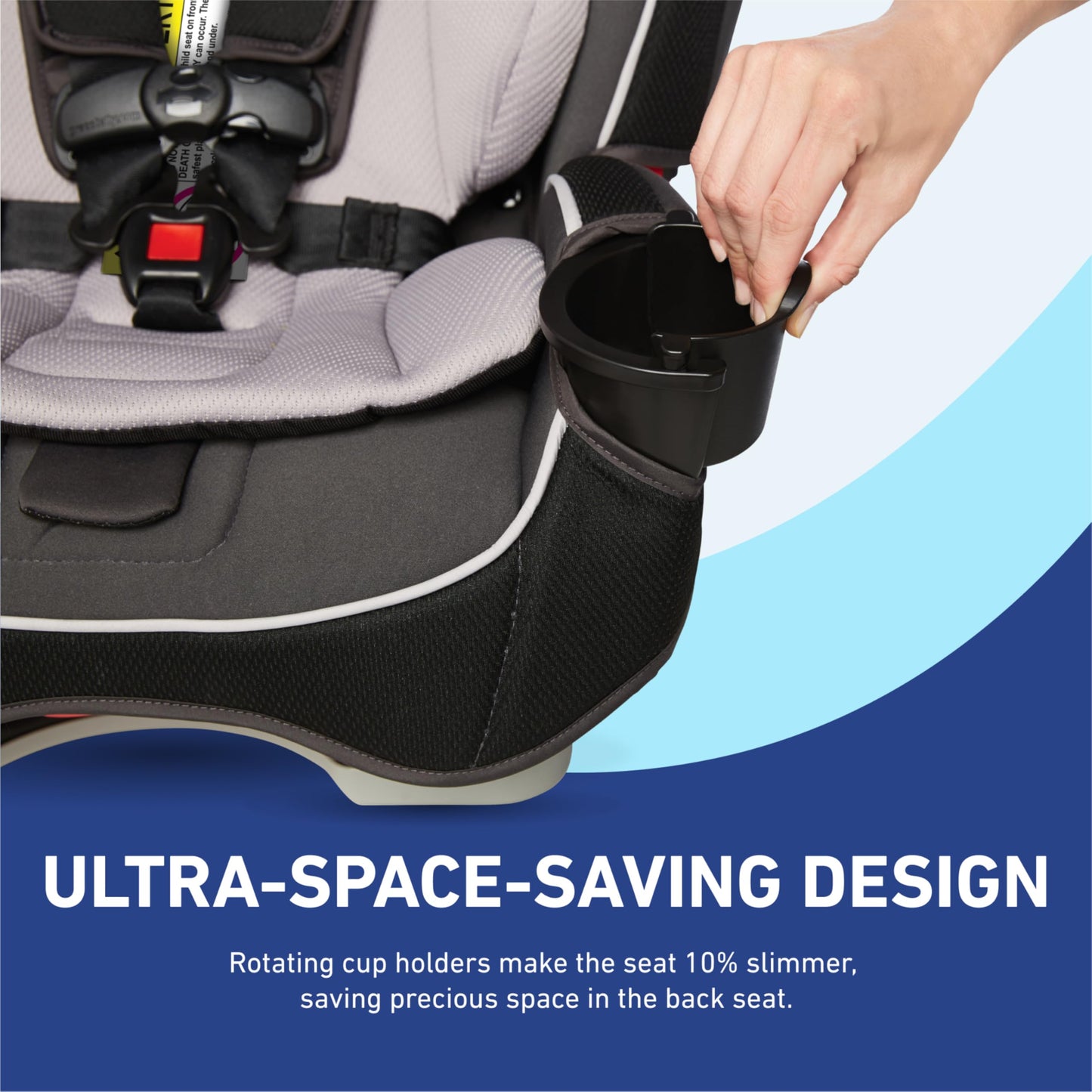Graco SlimFit 3-in-1 Convertible Car Seat, Space Saving Design, Forward & Rear-Facing, Highback Booster Option – Purple