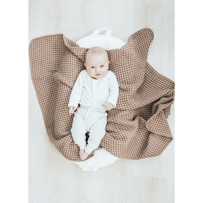 Konssy Waffle Baby Blanket - Soft & Cozy Nursery Swaddle Blanket, Lightweight Toddler Throw for Boys & Girls, Ideal for Wrapping (Oat)