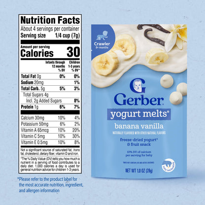 Gerber Baby Snacks Yogurt Melts, Strawberry, 1 Ounce (Pack of 7)