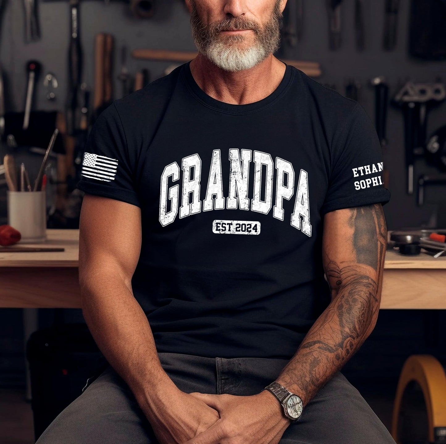 Personalized Custom Grandpa Shirt, Fathers Day Shirt Gifts for Grandpa, Gifts for Dad