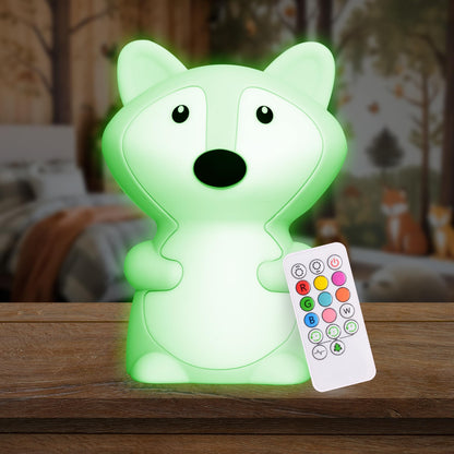 Lumipets Remote Control Silicone Night Light for Kids - Pig Design with 9 Soft Colors & Sleep Timer - Rechargeable, Battery-Operated Lamp for Bedroom | Baby Nursery, Toddler, Girls, Boys