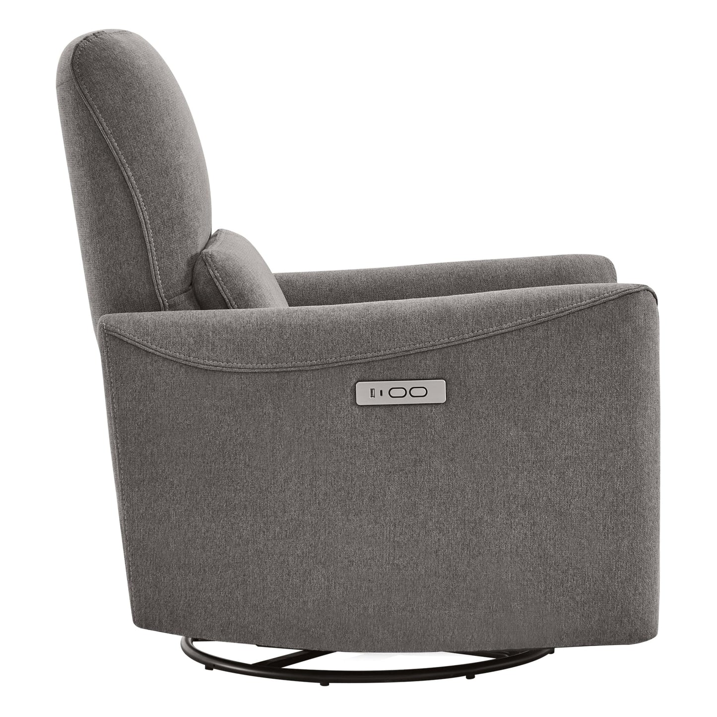 CHITA Power Recliner Chair Swivel Glider, FSC Certified Upholstered Living Room Nursery Reclining Sofa Chair with Lumbar Support, Linen