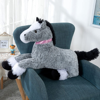 Tezituor Giant Stuffed Animal, 4ft Large Brown Pony Plush Toy, 47 inch Horse Plush Pillow Gift for Boys Girls