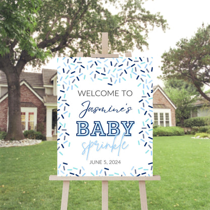 Personalized A Little Snowflake Is On The Way Welcome Sign, Pink, Girl, Winter Baby Shower Canvas