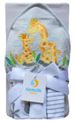 Spasilk Baby Bath Hooded Terry Towel with 3 Washcloths, Baby Bath Essentials, One Size, Blue Whale