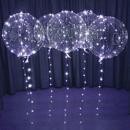 White LED Balloons Light up Bobo Party Balloons DIY kit-Clear Cold White LED Balloons for Helium or Air (cold white, 6 pack)